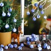 Preboun 48 Pcs Christmas Blue and White Chinoiserie Ball Ornaments