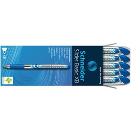 Schneider Slider Basic XB Ballpoint Pen, Blue, Box of 10 Pens (151203)
