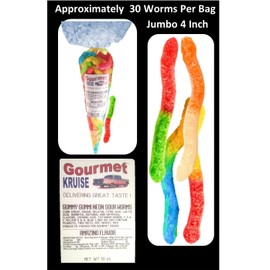 Sour Worms Gummy Gummi And Caramel Toasted Peanuts (NET WT 18 OZ) Gourmet Kruise Signature Gift Bags