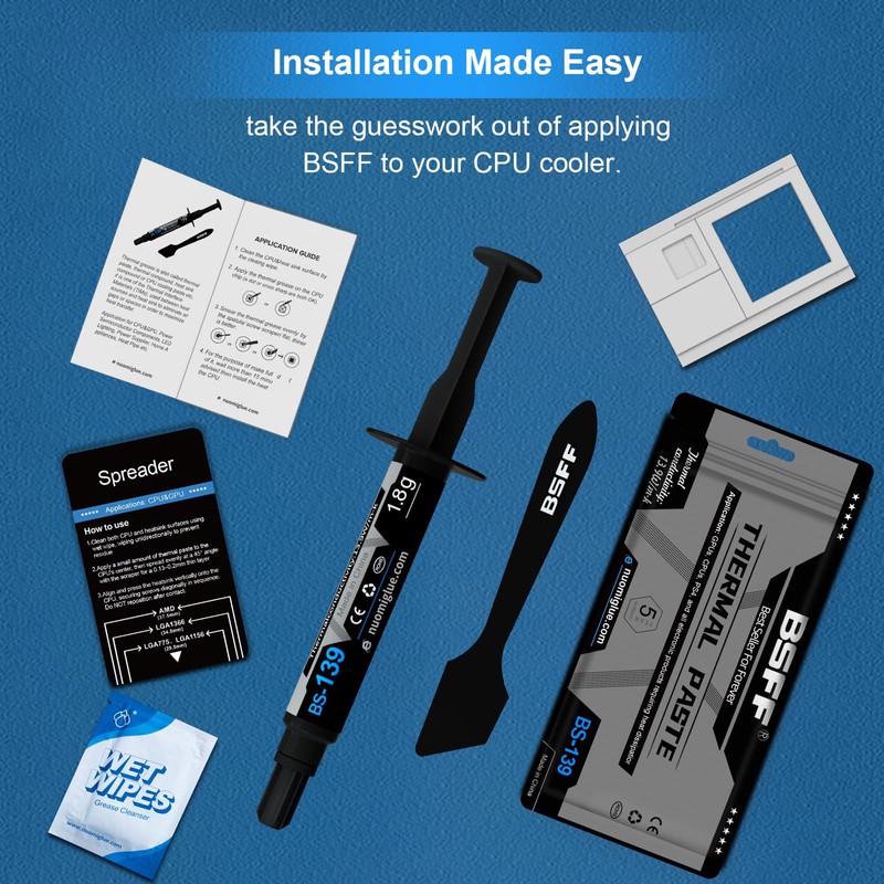 BSFF Thermal Paste, 1.8g with Toolkit CPU Paste Thermal Compound