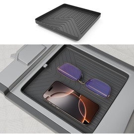 Maxzina Center Console Organizer Tray Compatible with 2022-2025 Rivian R1T R1S 2nd Row Center Console Organizer Tray Rear Armrest Insert Storage Box for 2024 R1T R1S Accessories