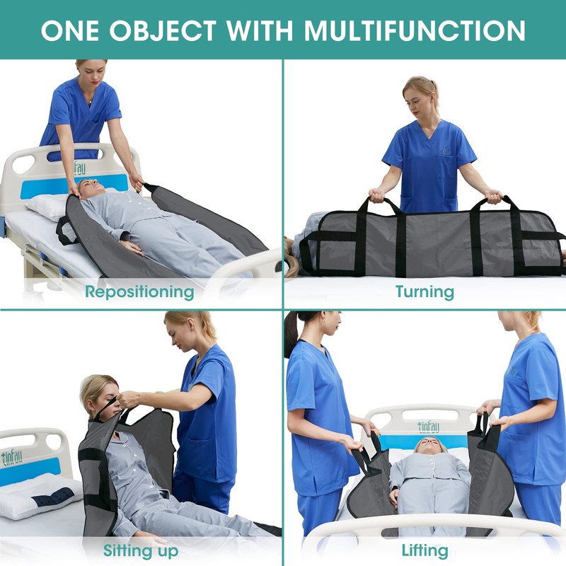 TINFAU 50" x 40" Positioning Bed Pad with Handles Washable