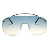 Mens & Womens Oversized Rimless Mono Lens Aviator Sunglasses