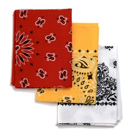 Colter Co. Football team colors - Paisley bandana 3 pack, Kansas City, 22" x 22"