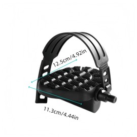 1 Pair of Exercise Bike Pedals with Strap, 9/16 Inch Stationary Bicycle Pedals, Adjustable, for Exercise Bike, Dynamometer, Spinning Bike, Indoor Bike