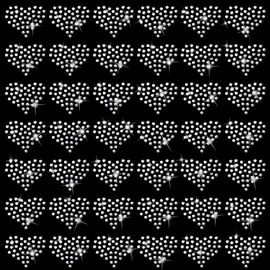 HOBBIESAY 100Pcs Heart Crystal Decals 20x24mm Clear Love Pattern Crystal Decals Heart Iron on Rhinestone Bling Crystal Transfers for Costume Dress Decor