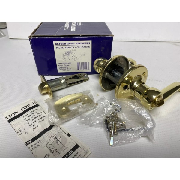 Better Home Products Polished Brass Pacific Heights Right Hand Privacy