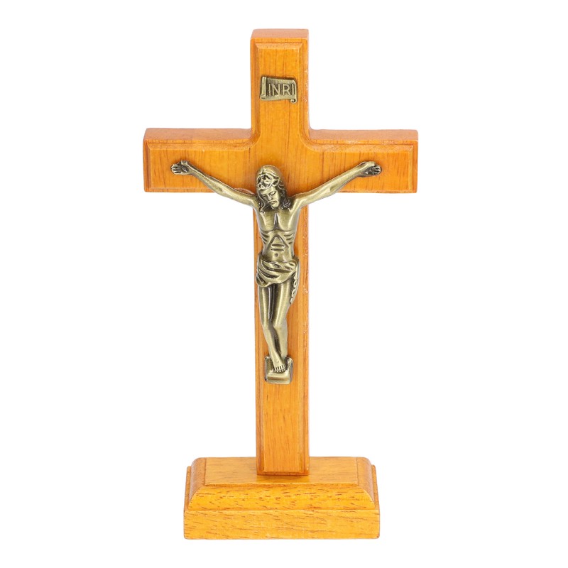 Crucifix Wooden Hand Made Standing Catholic Jesus Crucifix Wall Cross