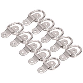 Anclaje de amarre en D, 10 anclajes de amarre multifunción de alta resistencia para montaje en superficie anillo en D para un transporte seguro para camión cama para remolque (plata)