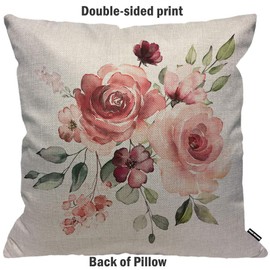 HGOD DESIGNS Cushion Cover Flower Leaves Buds Watercolor Home Decor for Men/Women Living Room Bedroom Sofa Chair 45x45cm