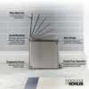 Kohler 20957-STW 2.5 Gallon Slim Step Trash Can, Bathroom Trash