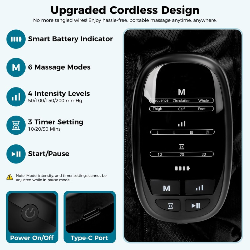 TGS Cordless Leg Massager for Circulation and Pain Relief FSA