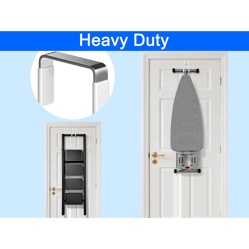 Mars-Rock Double Over Door Steel Hooks 2 Pack Fit 1-3/8"