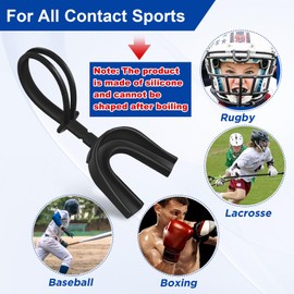 TOODOO 6 Pcs Strapped Mouth Guard Sports Mouthguard with Strap No Boil Football Boxing Mouthpiece Adult Youth Braces Soft Mouthguard for Lacrosse Basketball Hockey Wrestling(Colorful,Adults)