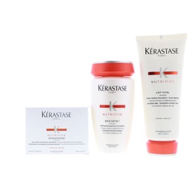 Kérastase Nutritive Bain Satin 1 250 ml + Nutritive Lait Vital 200 ml and Masq Uintense Chev Eux Fins for thin hair) 200ml