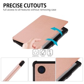 GUAGUA Case for Kobo Clara BW (Model N365)/Clara Colour (Model N367) 6" 2024 Release -Premium PU Leather Slim Protective Back Cover with Auto Wake/Sleep, Rose Gold