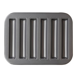 Elesinsoz 6 Cup Financier Cake Baking Pan Breadstick Biscotti Ladyfinger Donut Cookie Cornbread Stick Mini Bread Loaf Baguette Nonstick Small Muffin Cupcake Madeleine Tin Tray Mold