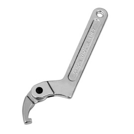 LIKENNY Hook Wrench, Car Harmonic Wrench, Multi-functional Adjustable, 0.7 - 2.0 inches (19 - 51 mm), Square Head, Lock Nut Wrench, Repair Tool, Moon Wrench, Hanging Spanner (Silver)