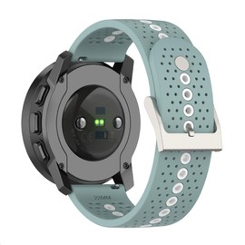 GIOPUEY Strap Compatible with Suunto Race/Race S, Soft TPU Strap [Colour Design Splicing] Replacement Strap - Green/White