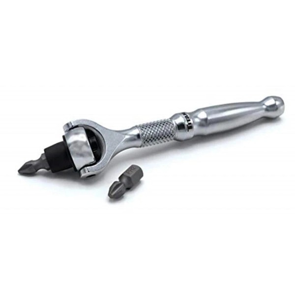 Titan 11318 1/4-Inch 90-Tooth Swivel Head Micro Bit Driver -