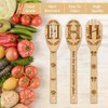 GLOBLELAND Set of 6 Bamboo Cooking Utensils with Flower Letters