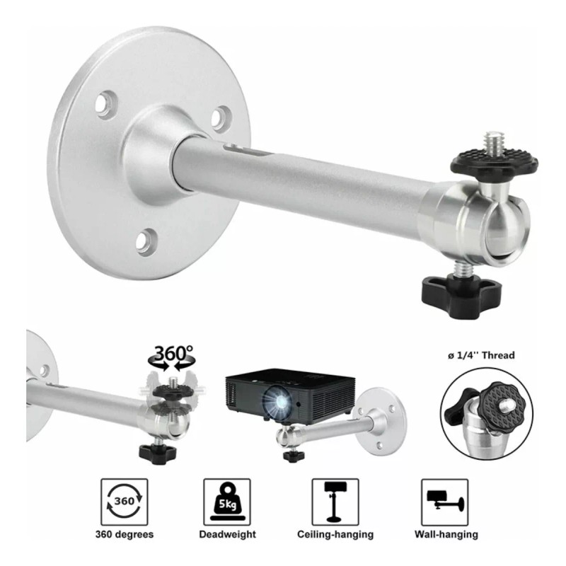 Estuchelandia Soporte De Techo Pared Para Bocina Proyector Camaras 1/4