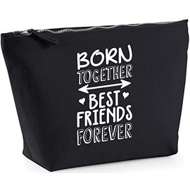 Hippowarehouse Born Together Best Friends Forever printed make up cosmetic wash bag 18x19x9cm