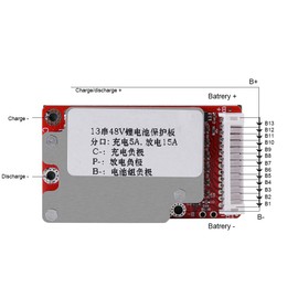 Li ion Li Polymer Battery Pack Board for 13S 48V/54.6V Batteries