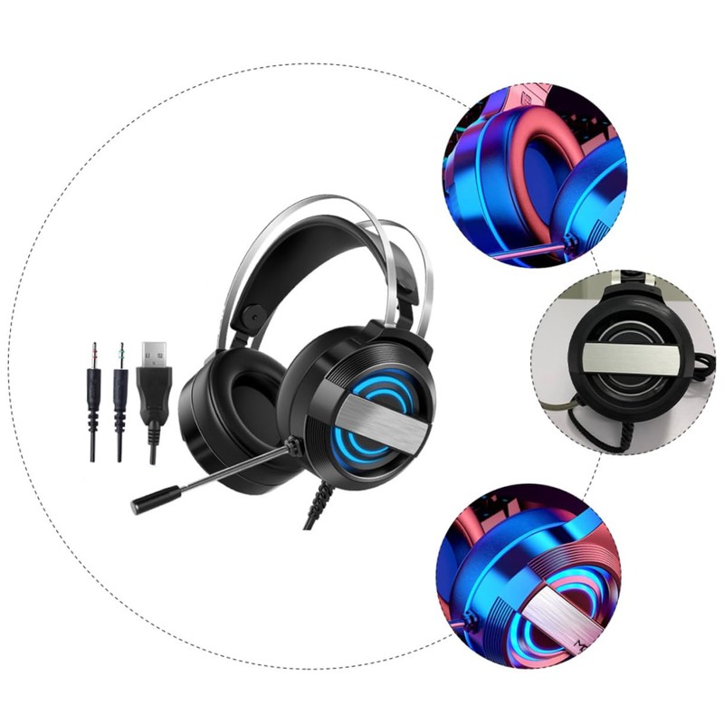 STOBOK High Sensitivity Gaming Headphones Headset Microphone Stereo Headset for