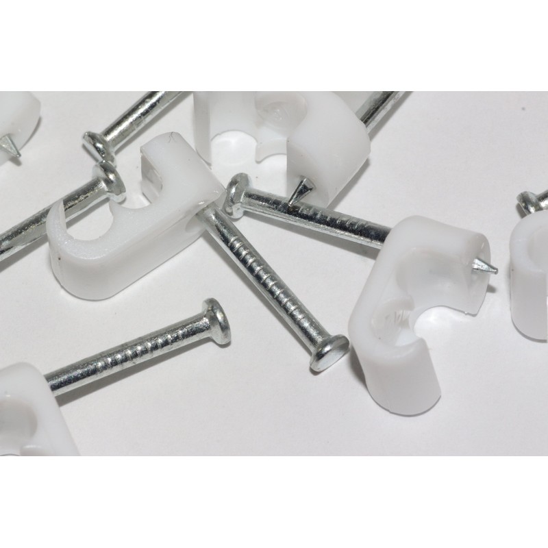 UKFIX 100 x White Twin Satellite Shotgun Cable Clips, Sky
