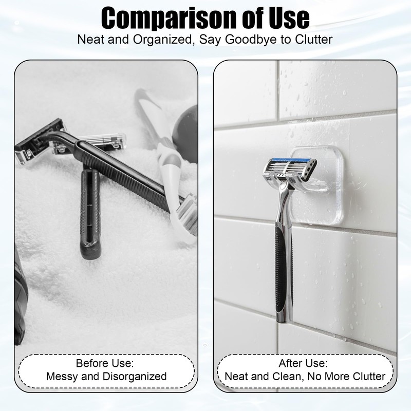 Xelsluthe 4 Pcs Razor Holder for Shower Wall Razor Hanger