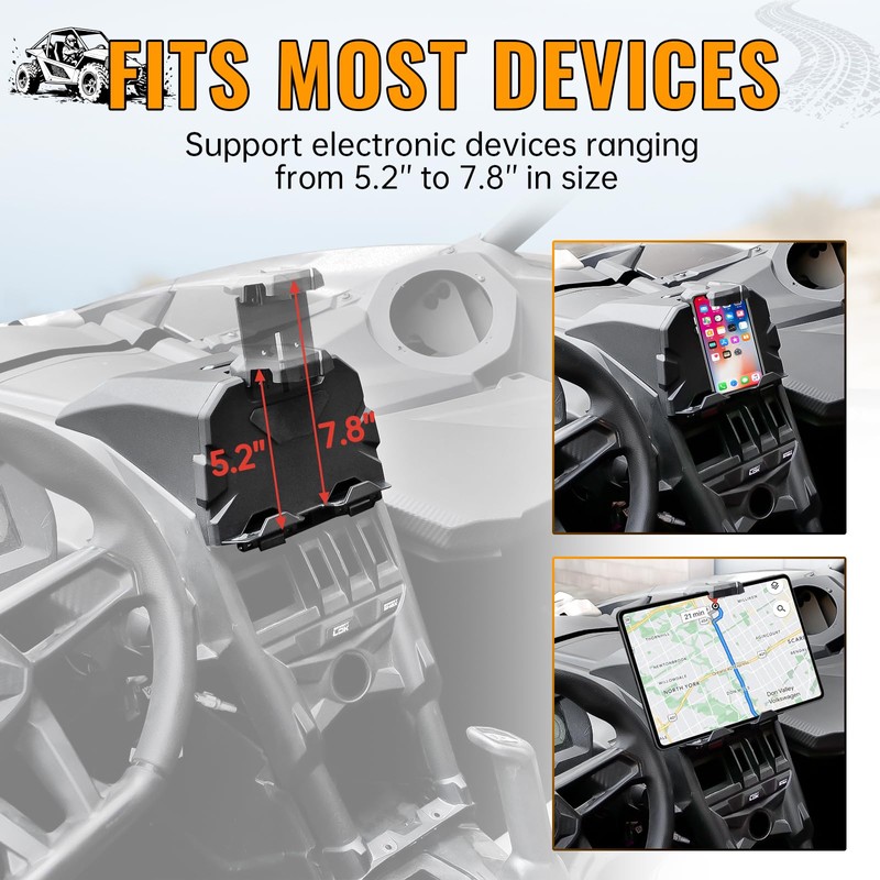 Can Am Maverick X3 Accessories Tablet Holder with Storage Box,
