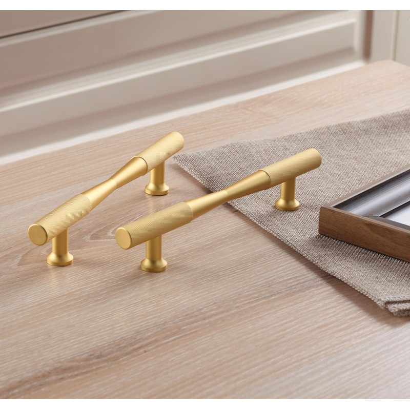 CILEYTION 10 Pack Gold Matte Gold Cabinet Handles, 96mm x