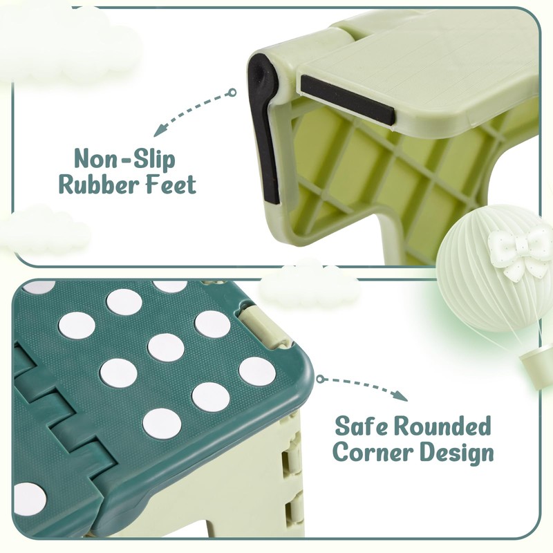 ACSTEP 9 Inch Folding Step Stool 300 LB Capacity Plastic
