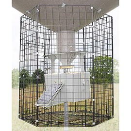 BOSS BUCK Large Deluxe Round Durable Lightweight Steel Protective Varmint Cage for Game Feeder,Black