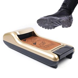 BJTDLLX Automatic Shoe Cover Machine, Portable ​Disposable Shoe Cover Dispenser Machine Pedal Type, for Home Shop Office and Lab Keep Floor Clean (Gold)