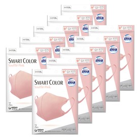 Super Comfortable Mask [Bulk Purchase] Smart Color Souffle Pink Cold & Pollen Non-woven Fabric Mask Regular Size 70 pieces (7 pieces × 10 packs) All Season Color Mask [PM2.5 Compatible] (Virus Droplet
