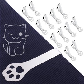 CUNGLIN Tablecloth Clips for Outdoor Thick Tables 10 Pack, Claw Picnic Table Cloth Holder Clip Indoor, Heavy Duty Stainless Steel Cover Clamp for Party Wedding Home Restaurant Camping Accessories