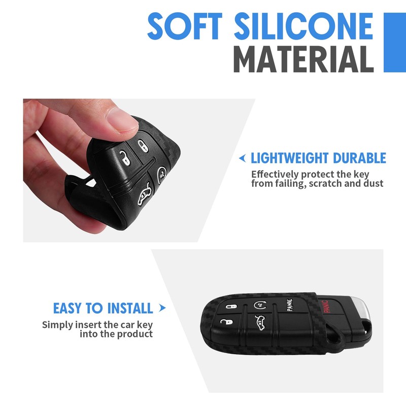 WORCAS Key Fob Cover Case Compatible with Chrysler 200 300