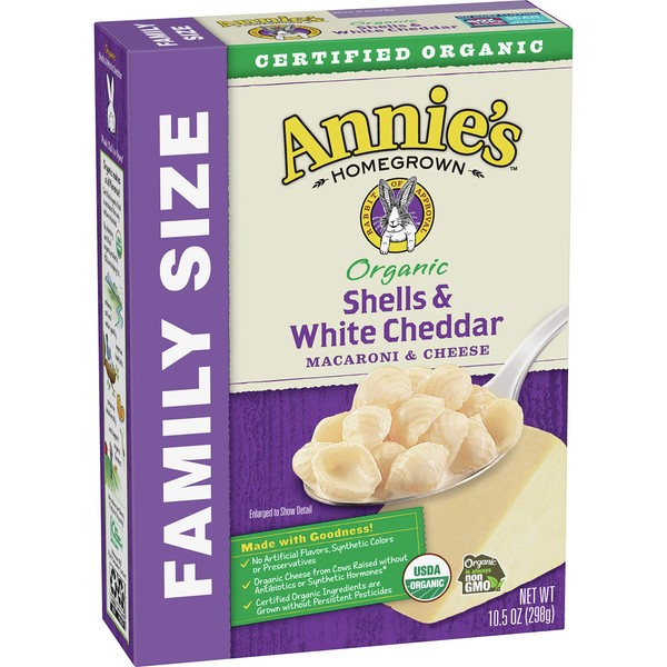 Annie's Organic Shells & White Cheddar Macaroni and Cheese,10.5 Ounce (Pack of 6)