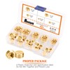 Rustak 23 Pcs Brass Pipe Plugs Assortment Set 1/8" 1/4"
