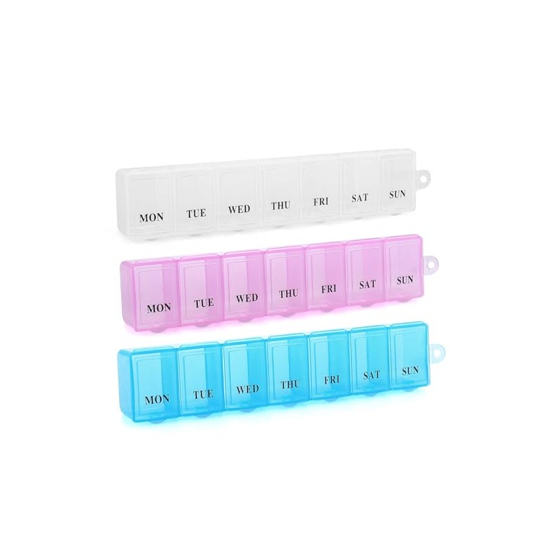 7 Day Pill Box Organiser Once a Day,Weekly Pill Dispenser