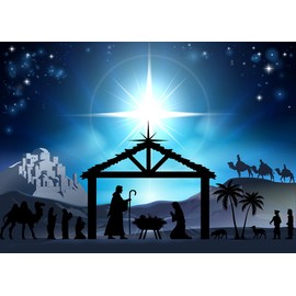 Alltten 7x5FT Christmas Backdrop Christmas Nativity Backdrop Nativity Scene Backdrop Christmas Party Decor F229