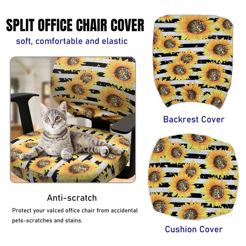 Office Chair Cover Stretchable Computer Desk Chair Seat Covers 2