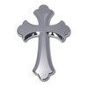 Ruffled Christian Cross Chrome Plated Premium Metal Car Truck Religous