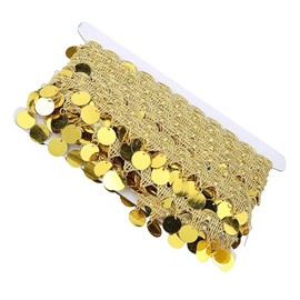 Sarini 10 Yards Belly Dance Belt Gold Tassel Trim for Clothing, Dress, Decorations, Dancewear Accessories