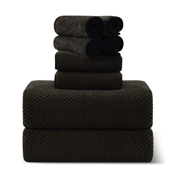 8-Piece Brown Bath Towel Set, 2 Extra Large Bath Towel