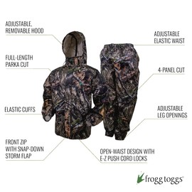 FROGG TOGGS Men's Standard Classic All-Sport Waterproof Breathable Rain Suit, Mossy Oak DNA, XX-Large