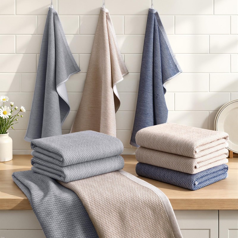 Homaxy Premium Kitchen Towels 18"x28", 6 Pack Large Cotton 380