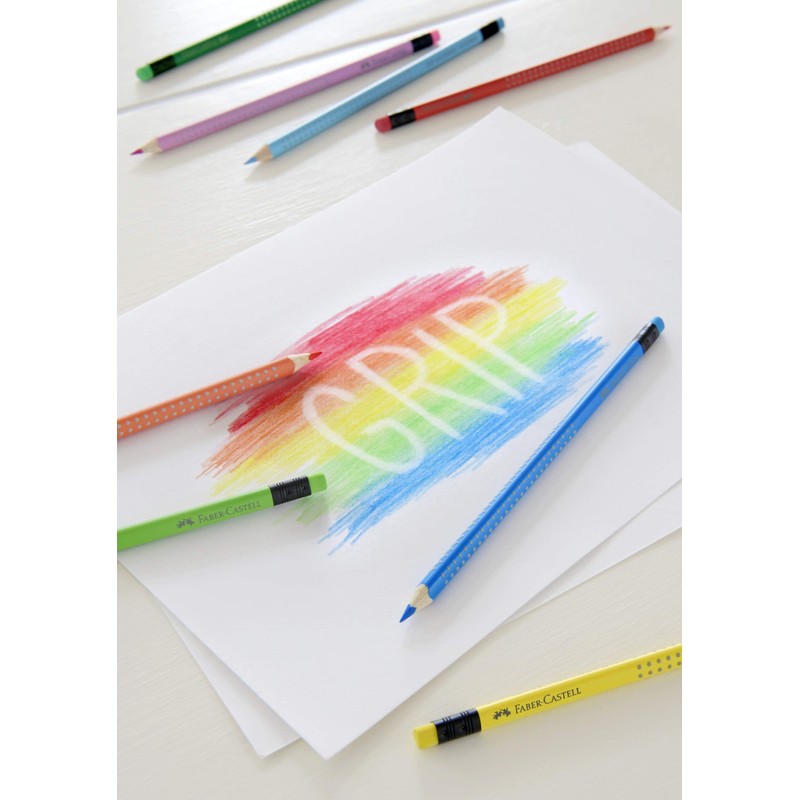 FABER-CASTELL Colour Grip 116613 Colouring Pencils Set, Erasable, Pack of